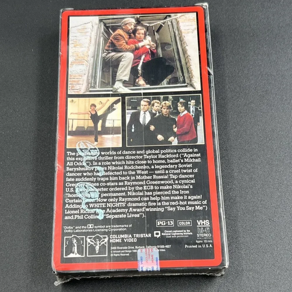 White Nights W/ Hines &‎ Baryshnikov VHS 1991 Closed Captioned New Sealed